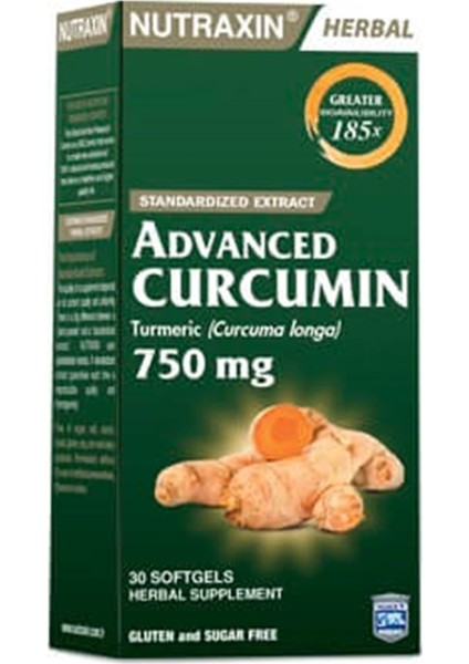 Advanced Curcumin 750 mg Takviye Edici Gıda 30 Yumuşak Kapsül