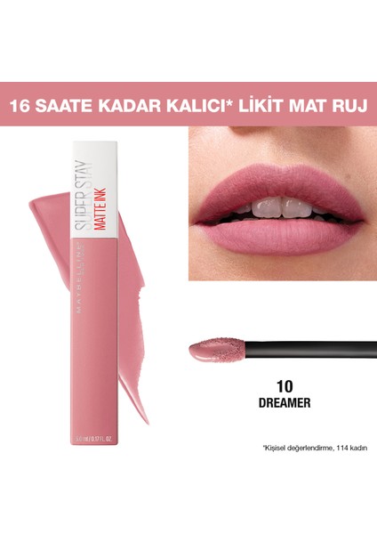 Maybelline New York Super Stay Matte Ink Likit Mat Ruj - 10 Dreamer