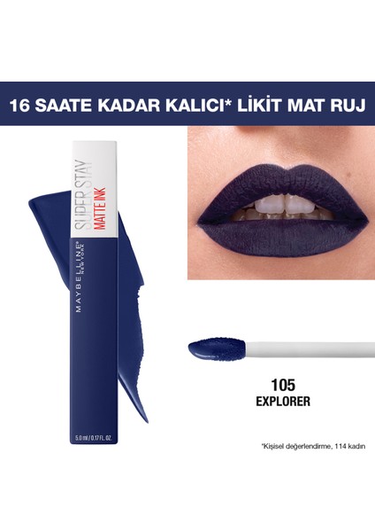 Maybellıne Stay Mat Ink City Ruj 105