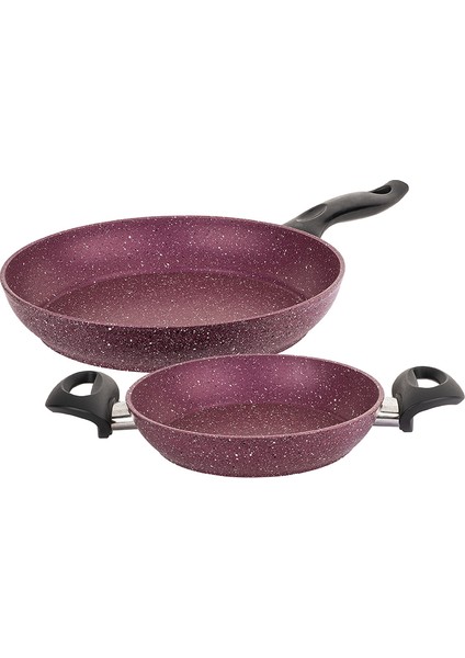 Fıne Granıtte 2 Parça Vişne Granıt Tava Sahan Seti