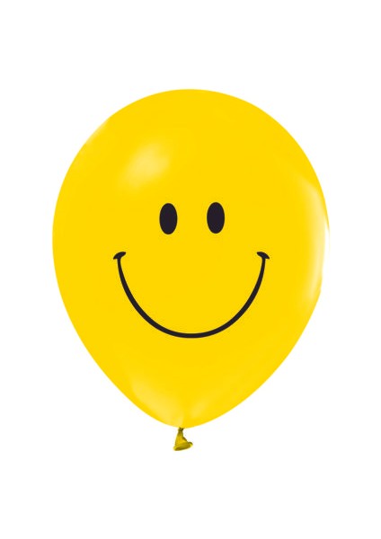 Gülen Yüz Baskılı Balon 12 Inch 50 Adet
