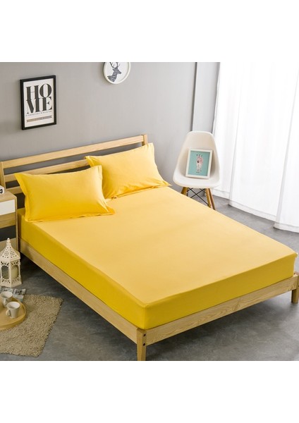 Kumaş Lastikli Çarşaf Takımı Sarı 100 x 200 cm