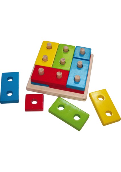 Ahşep Eğitici Oyuncak Blok Puzzle Sök-Tak Çocuk Kutu Oyun