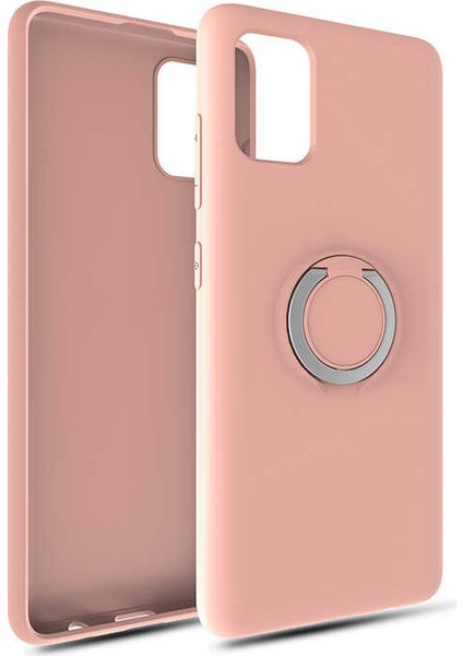 Samsung Galaxy A51 Kılıf Smooth Standlı Salt Pembe