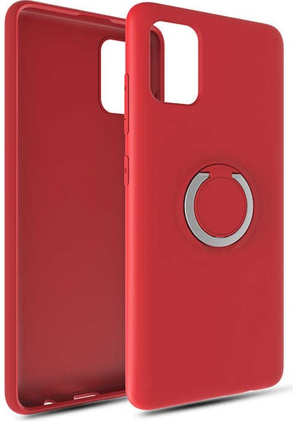 Samsung Galaxy A71 Kılıf Smooth Standlı Salt Kırmızı