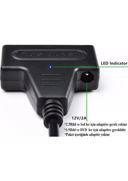 4393 Type C 3.1 USB To 2.5 3.5 Inç Sata SSD HDD Hard Disk DVD Kablosu