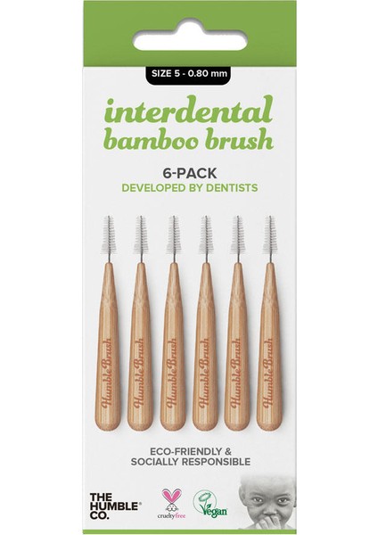 Bamboo Interdental Brush No:05 - O.80 mm Green
