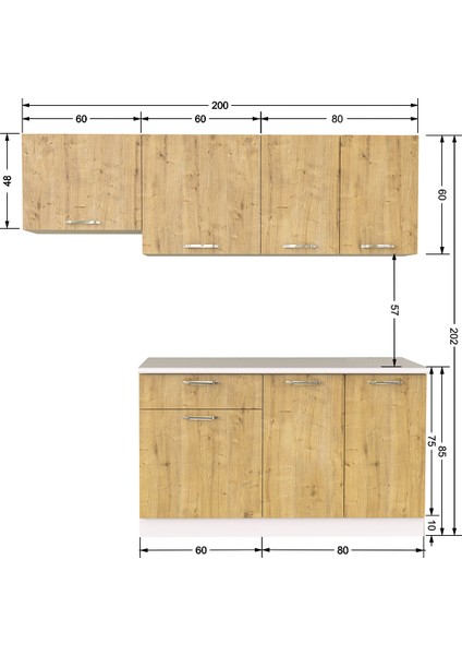 Ipek Mutfak 200 cm