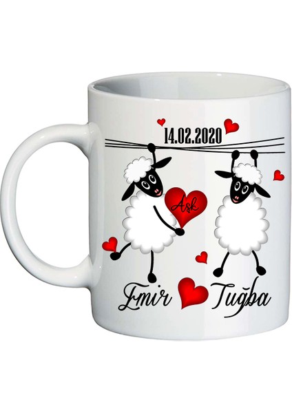 Sevgililer Günü Hediyesi Isimli Kuzu Aşk Kupa Bardak