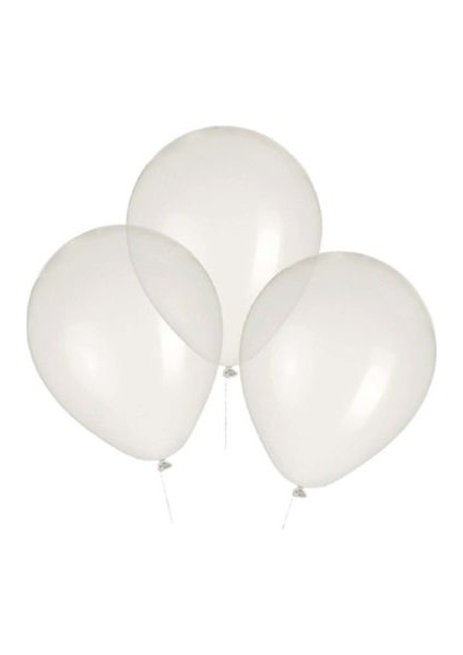 Düz Şeffaf Balon 12 Inch 10 Adet