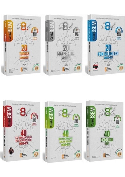 2020 LGS Farklı 8. Sınıf Tüm Dersler Deneme Seti