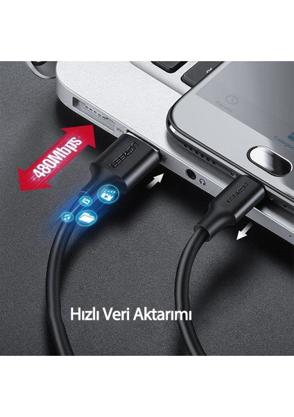 Örgülü USB Type-C Şarj ve Data Kablosu 50 CM