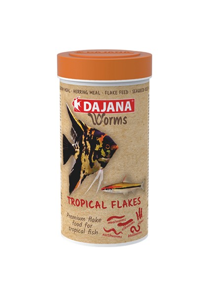Worms Tropical Flakes Kurt İçerikli Plu Yem 250 Ml 45 Gr