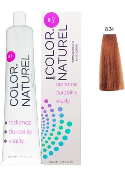 Color Naturel Saç Boyası 8.34 Açık Altın Bakır 100 ml