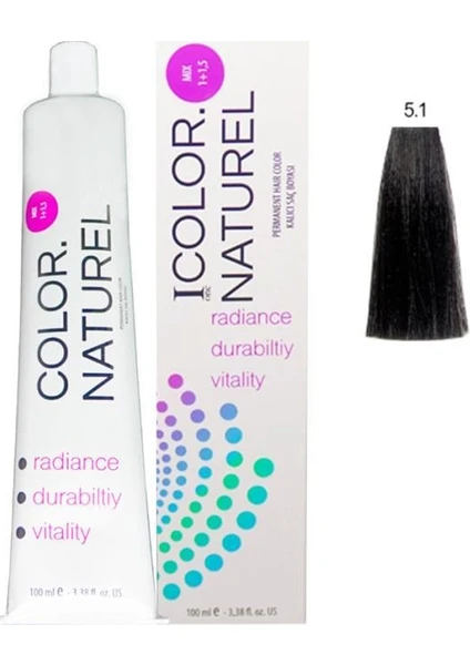 Color Naturel Saç Boyası 5.1 Küllü Kahve 100 ml