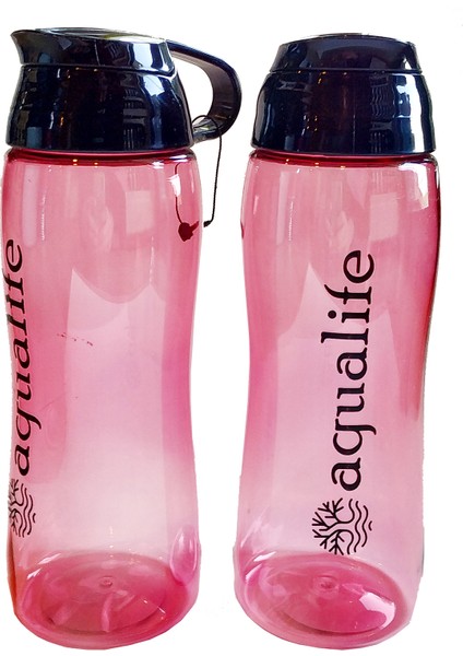2 Adet Transparan Kırmızı 750 ml Matara 712052