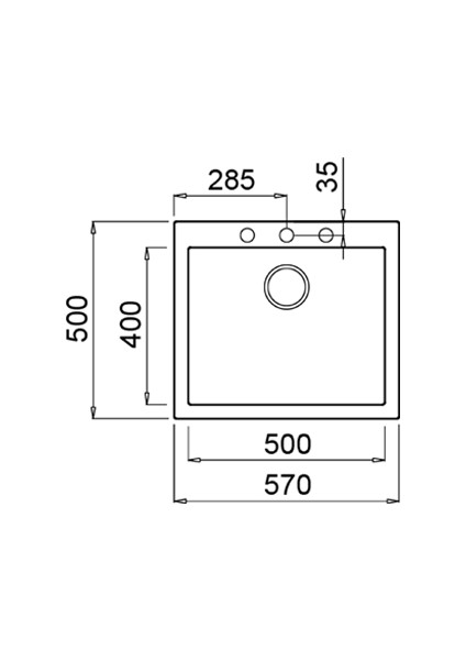 Forsquare 50 x 40 Tg Tezgahüstü Beyaz Granit Evye