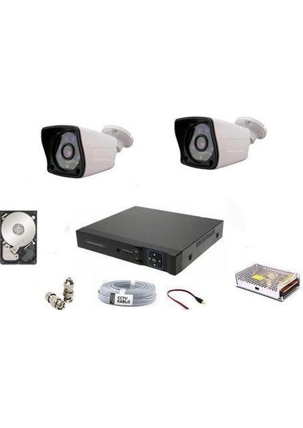 2mp 1080P 2 Kameralı Ahd Güvenlik Seti BG-2122- 320GB Harddisk Dahil