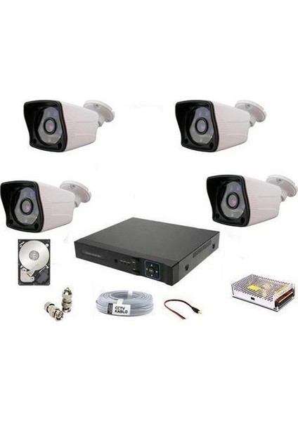 2mp 1080P 4 Kameralı Ahd Güvenlik Seti BG-2124 - 320GB Harddisk Dahil