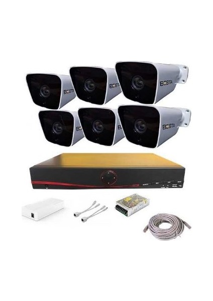 6 Kameralı Full Hd Ip Güvenlik Kamerası Sistemi BI-2335