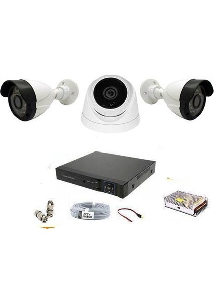 2mp 1080P 2 Dış Mekan 1 Iç Mekan Kameralı Ahd Güvenlik Seti BG-5210