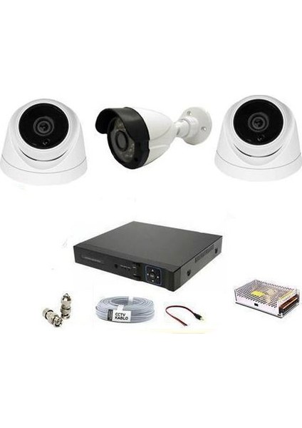 2mp 1080P 2 Iç Mekan 1 Dış Mekan Kameralı Ahd Güvenlik Seti BG-5204