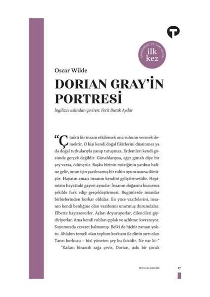 Dorian Gray'İn Portresi - Oscar Wilde