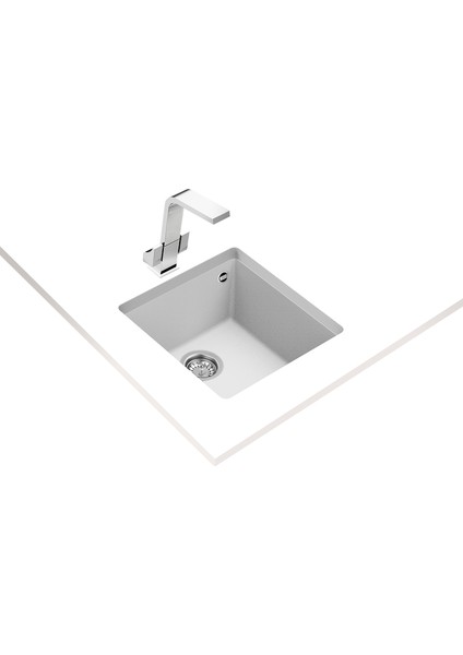 Square 40 x 40 Tg Tezgahaltı Beyaz Granit Evye fiyatları