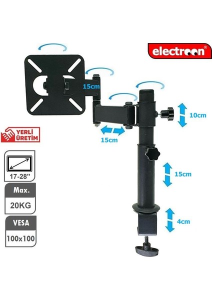 M100 17" Hareketli Lcd-Led Tv-Monitör Masa Askı Aparatı