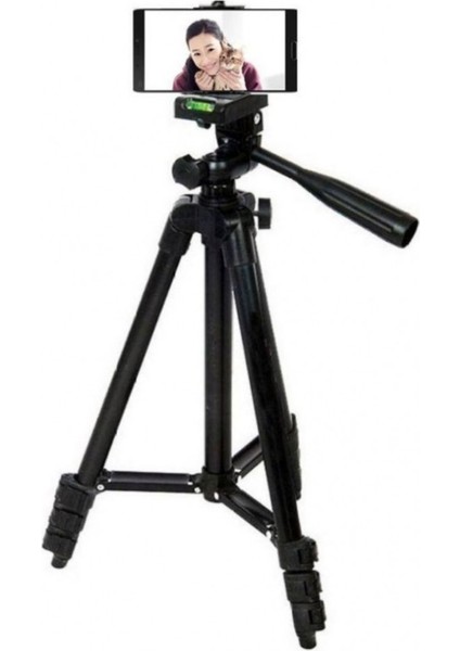 TF-3120 102 cm Cep Telefonu Fotoğraf Makinesi Tripod + Telefon Tutacağı