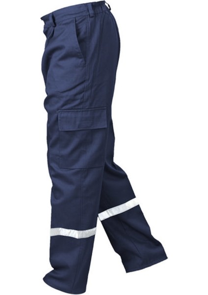 İş 7/7 Reflektörlü Gabardin İş Pantolonu Lacivert