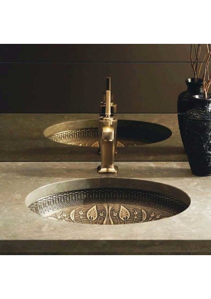 Lilies Lore Bronz Döküm Tezgah Altı Lavabo