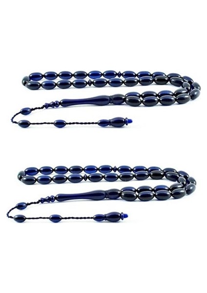 Toz Pres Sıkma Arpa Kesim 2'li Tesbih Lacivert