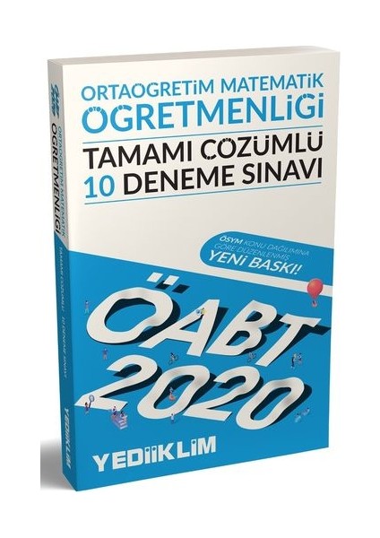 Yediiklim Yayınları 2020 ÖABT Ortaöğretim Matematik Öğretmenliği Tamamı Çözümlü 10 Deneme Sınavı