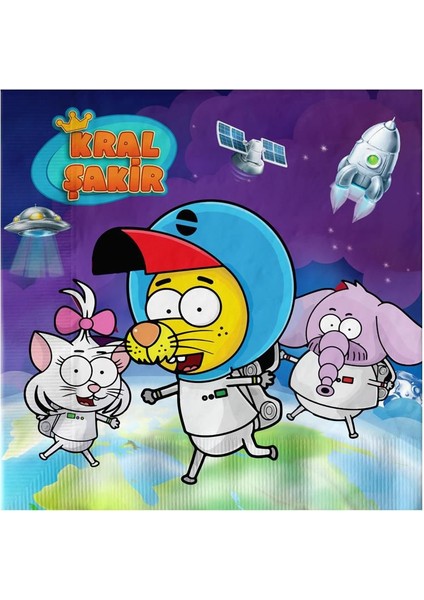 Kral Şakir Uzayda Kağıt Peçete 33 x 33 cm 16'lı Lisanslı Ürün