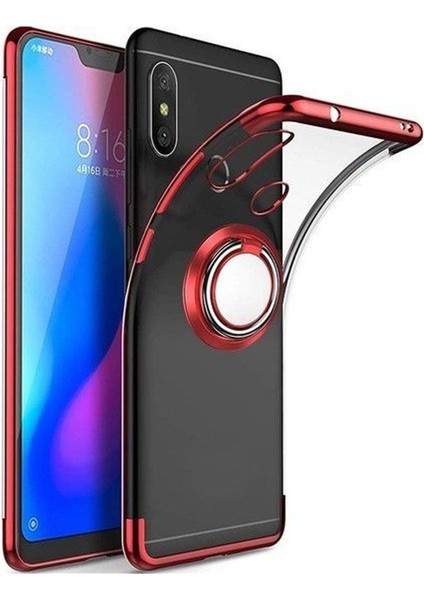 Samsung Galaxy S10 Plus Kılıf Dört Köşeli Yüzük Tutucu Standlı Kılıf