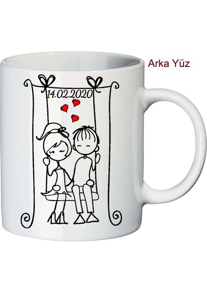 Aşk Ağacı Isimli Sevgililer Günü Kupa Bardak