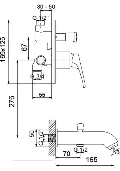 Smart Ankastre Banyo Bataryası Valfli Gagalı 142131