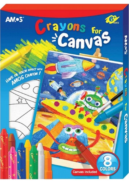 Crayon For Canvas Tuval ve Colorix Seti 8 Renk + Uzay Tuval