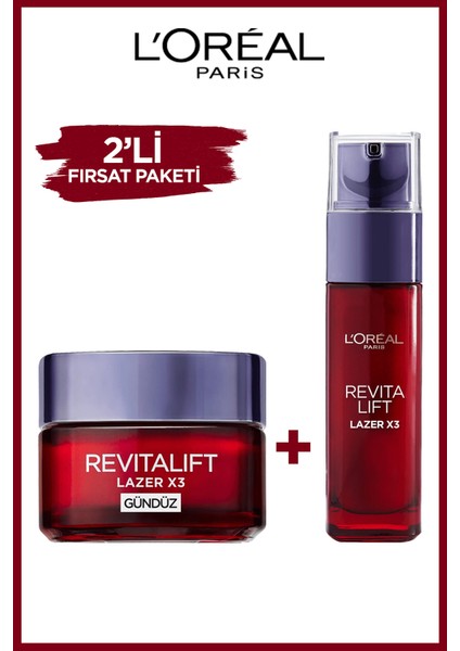 L'oreal Paris Dermo Expertise Revitalift Laser X3 Ailesi Cilt Serumu 30 ml + Gündüz Kremi 50 ml