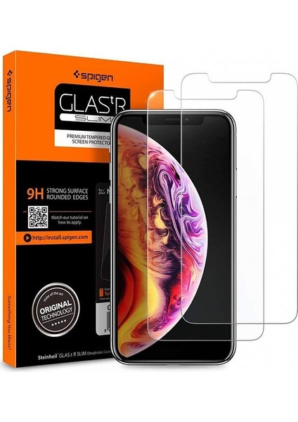 Apple iPhone 11 Pro / iPhone XS / iPhone X Cam Ekran Koruyucu GLAS.tR SLIM (2 Adet) - 063GL25104