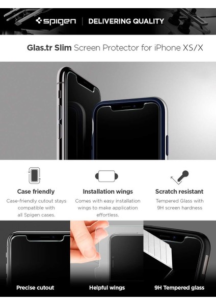 Apple iPhone 11 Pro / iPhone XS / iPhone X Cam Ekran Koruyucu GLAS.tR SLIM (2 Adet) - 063GL25104