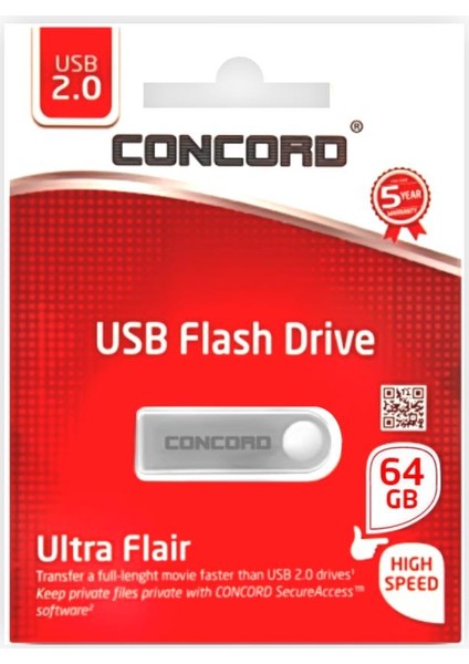 64GB Metal  2.0  Flash Bellek C-U64