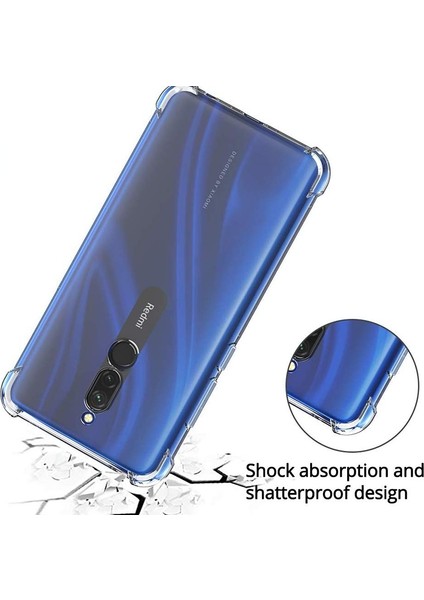 Xiaomi Redmi 8 Kılıf AntiShock Ultra Koruma Kapak + Nano Glass Şeffaf modelleri