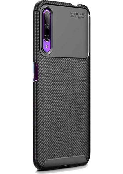 Huawei P Smart Pro 2019 Kılıf Negro Karbon Dizayn Silikon Siyah