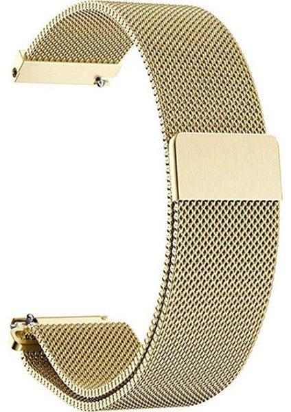 Huawei GT2 46 mm Hasır Metal Kordon Örgü Tasarım Gold
