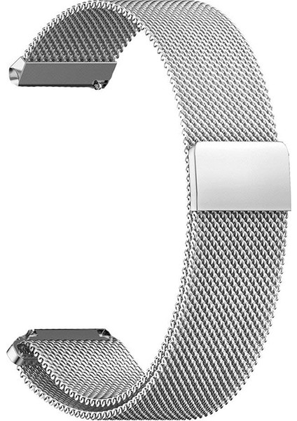Huawei GT2 46 mm Hasır Metal Kordon Örgü Tasarım Gümüş