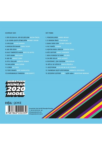 Murathan Mungan 2020 Model- Çeşitli Sanatçılar (2'li CD)