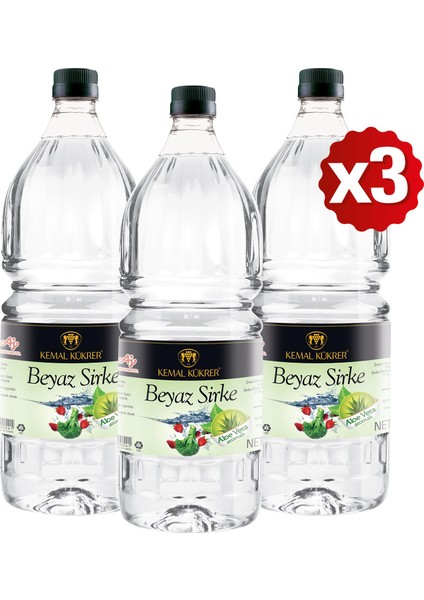 Beyaz Sirke Aloe Vera 2 lt 3'lü
