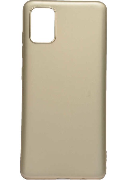 Galaxy A51 Kılıf Zore Premier Mat Silikon Kapak Gold